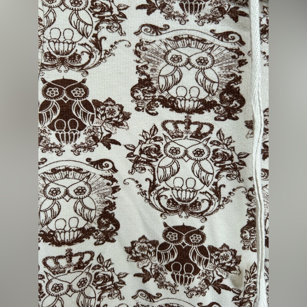 Brown and White OWL Patterned Zip Hoodie!